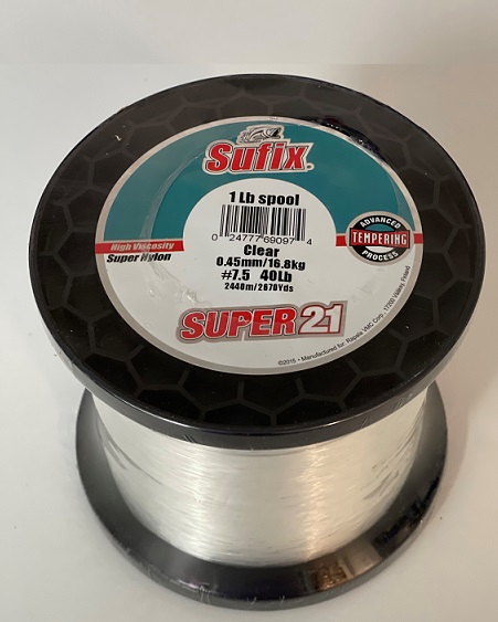 Sufix Super 21 Mono Line, Bulk, Clear, 0.45mm, 2440m.